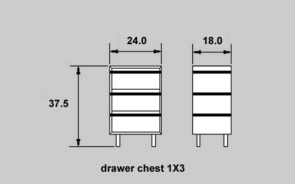 Chest of drawers 1x3